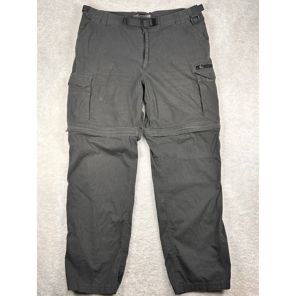 B.C. Clothing Utility Pants Mens XXLx34 Grey Convertible Tactical Zipper Shorts